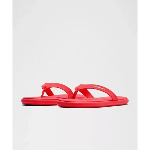 Lululemon Restfeel Flip-Flops Casual Lightweight Beach Sandals Size 6 Red Glow - Picture 1 of 1